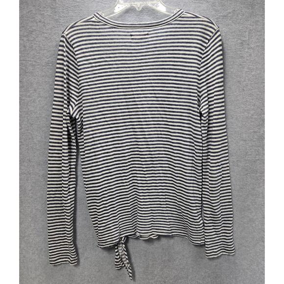 Madewell Soundcheck Side Tie Tee Linen Blend Size Medium - Picture 2 of 5